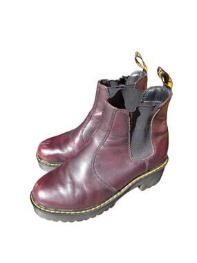 Dr Martens Rometty Womens Size 8 Burgundy Vintage Leather Platform Chelsea Boots